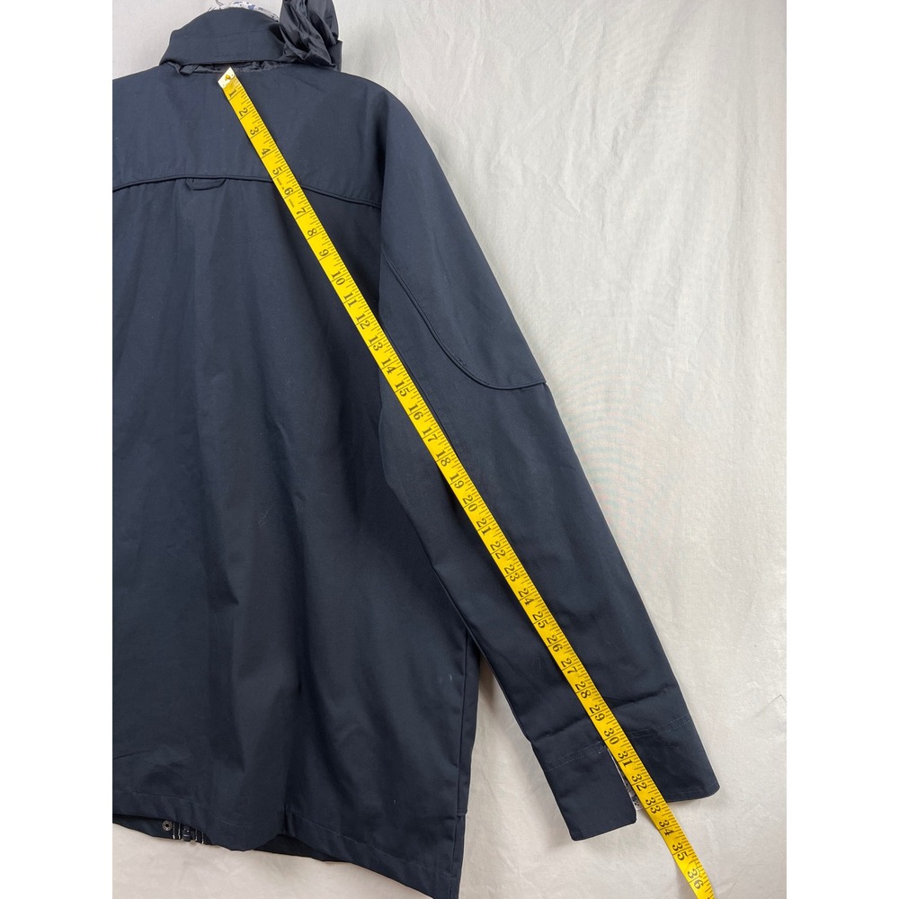 Blair Rain Jacket Women Large Navy Blue Floral Lined Zip Front Hidden Hood - Picture 7 of 15